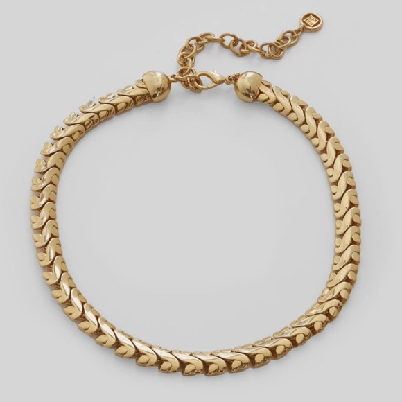 Vintage Givenchy Gold Plated Snake Chain Collar Necklace 18" Extendable - Picture 1 of 4